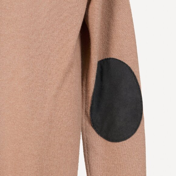 Brunello Cucinelli Beige Cashmere Elbow-Patch Sweater - Picture 6 of 9